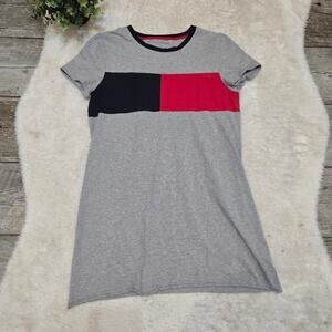 Tommy Hilfiger Gray with Logo T-Shirt Dress, Size Medium